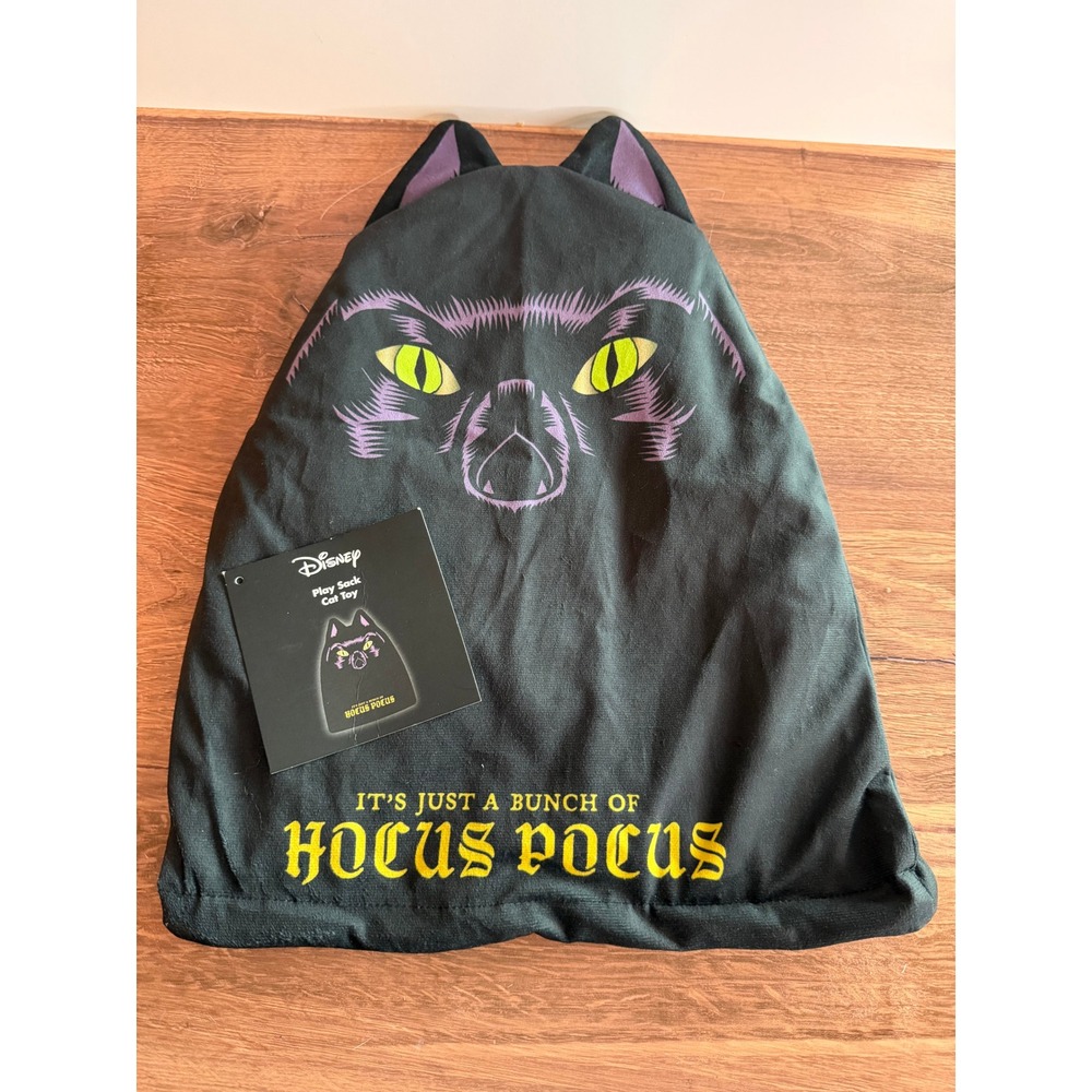 Disney Hocus Pocus Binx Cat Play Sack Crinkle Cat Toy Halloween EUC With Tag